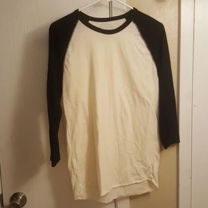 American eagle white & black long sleeve shirt